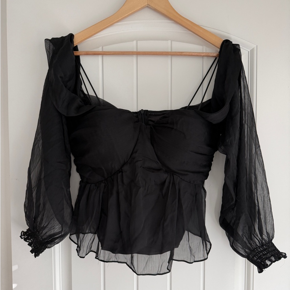NWT Vici Black Sheer Blouse